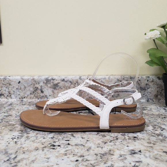 NWT Wonder Nation Criss-Cross Braided Sandals Girl's Shoes - Picture 4 of 7